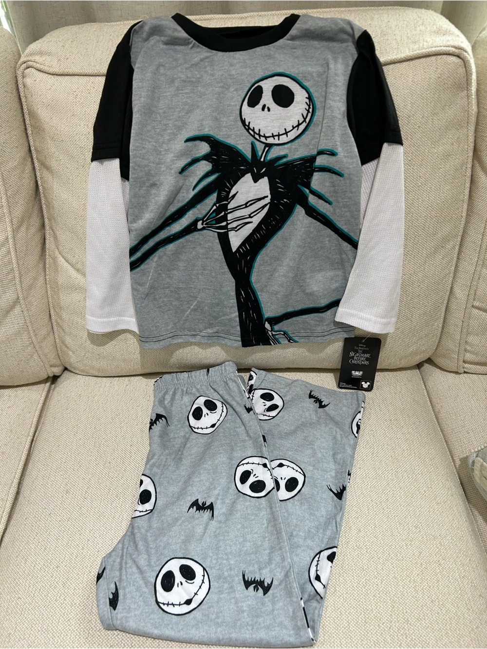 Disney Nightmare Before Christmas Jack Skellington Pajama Set Halloween Sz 6 NWT